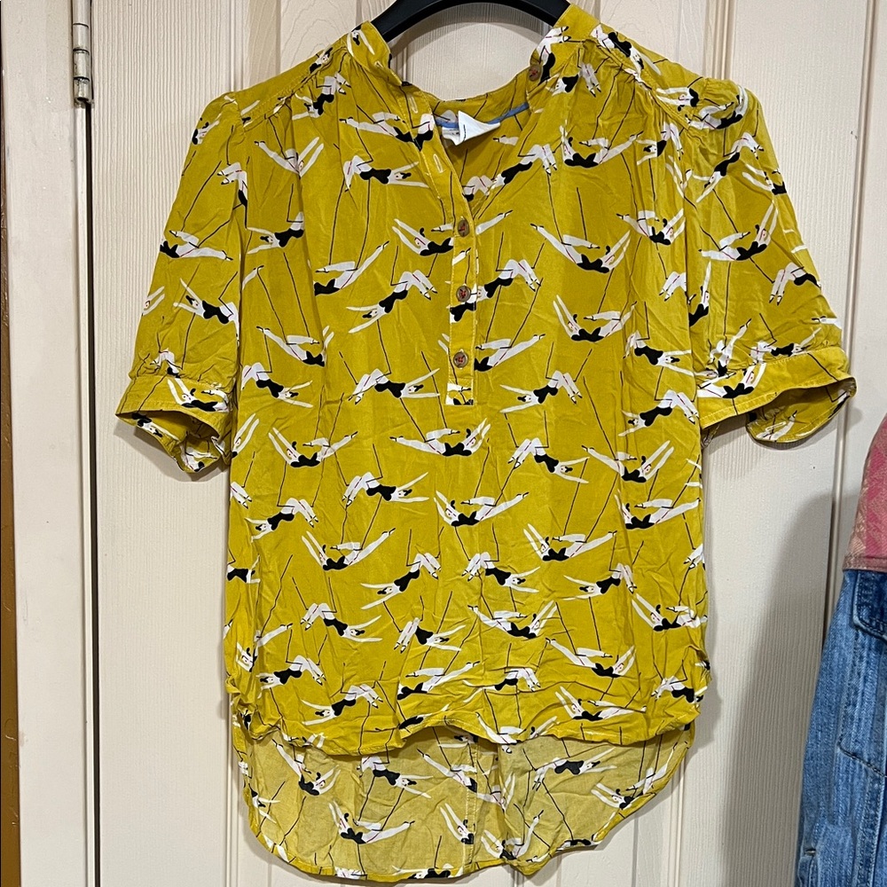 Anthropologie Emily Isabella Print Blouse